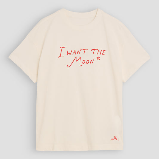 I WANT THE MOON® – Premium Line Oversized T-Shirt in Lunar Glow Off-White