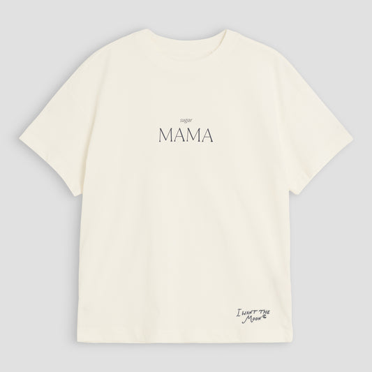 sugar MAMA - Premium Line Oversized T-Shirt in Luna Glow Off-White / Moongrey