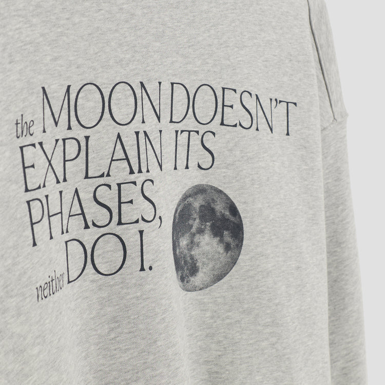 The Moon Doesn’t Explain Its Phases – Neither Do I - Premium Line Oversized Sweater in Cosmic Ash
