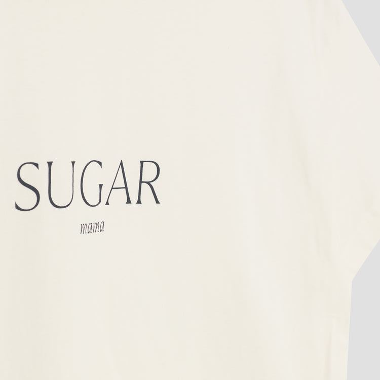 SUGAR mama - Premium Line Oversized T-Shirt in Luna Glow Off-White/ Moongrey