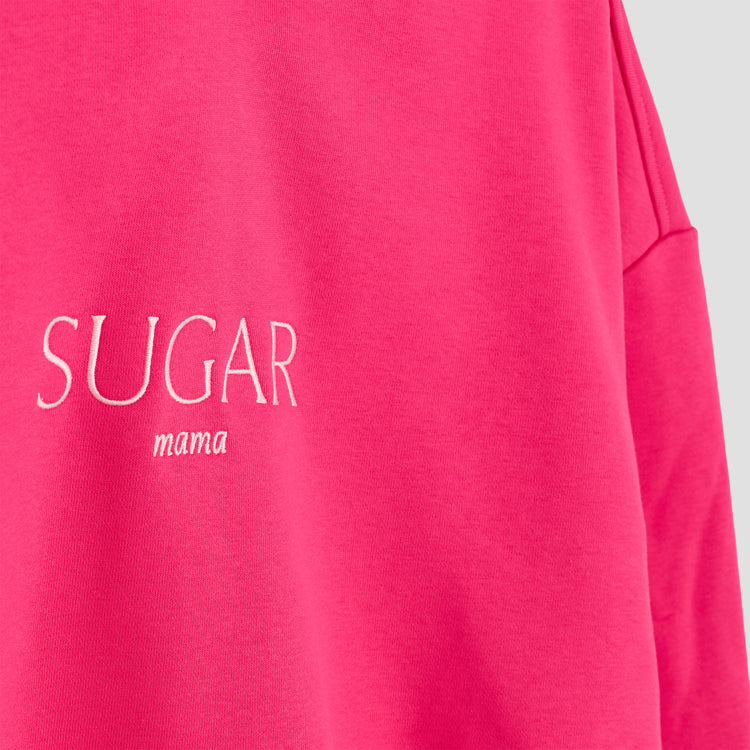 SUGAR mama – Luxury Line Oversized Embroidered Hoodie in Moonflare Pink