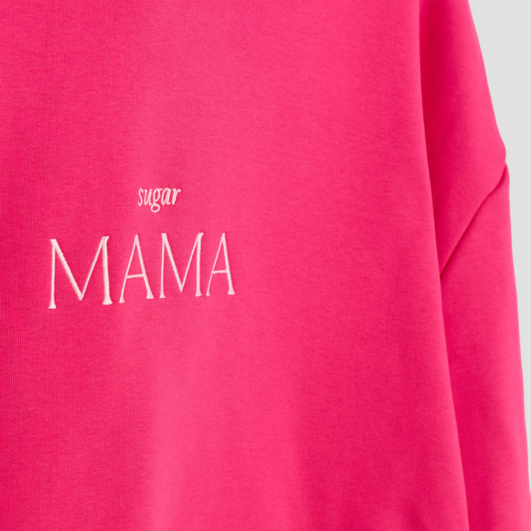sugar MAMA – Luxury Line Oversized Embroidered Hoodie in Moonflare Pink
