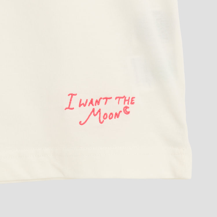 SUGAR mama  – Premium Line Oversized T-Shirt in Luna Glow Off-White / Sorbet Pink