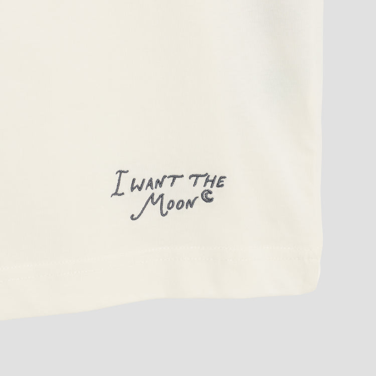 sugar MAMA - Luxury Line Oversized Embroidered T-Shirt in Luna Glow Off-White / Moongrey