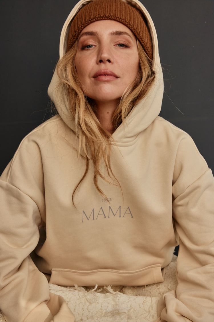 sugar MAMA -  Premium Line Oversized Hoodie in Sandy Beige