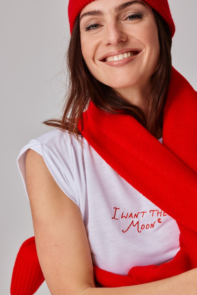 I WANT THE MOON® – Luxury Line Muscle Tee in Luna Glow White