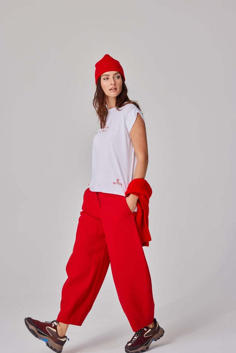 I WANT THE MOON® – Luxury Line Muscle Tee in Luna Glow White