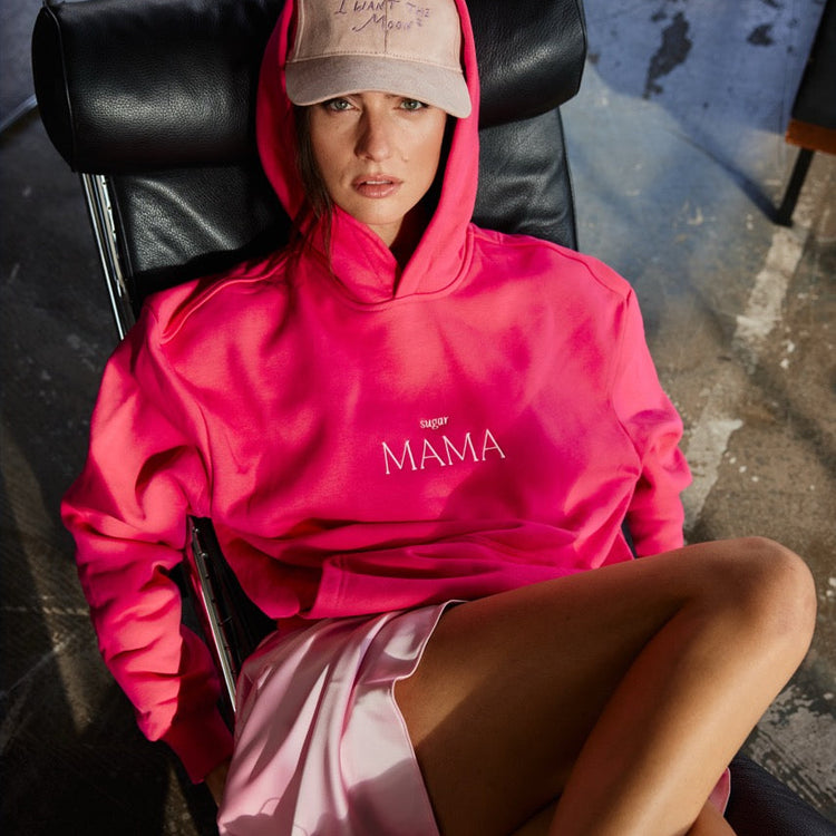 sugar MAMA – Luxury Line Oversized Embroidered Hoodie in Moonflare Pink