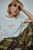 Bild in Galerie-Betrachter laden, SUGAR mama - Luxury Line Oversized Embroidered T-Shirt in Luna Glow Off-White / Sorbet Pink
