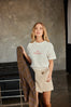 Bild in Galerie-Betrachter laden, sugar MAMA -  Luxury Line Oversized Embroidered T-Shirt in Luna Glow Off-White / Sorbet Pink
