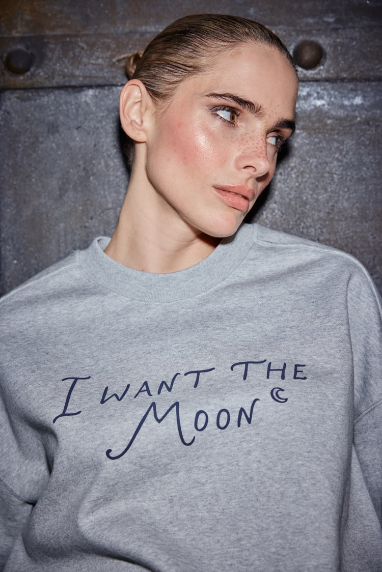 I WANT THE MOON® – Premium Line Oversized Sweater in Cosmic Ash