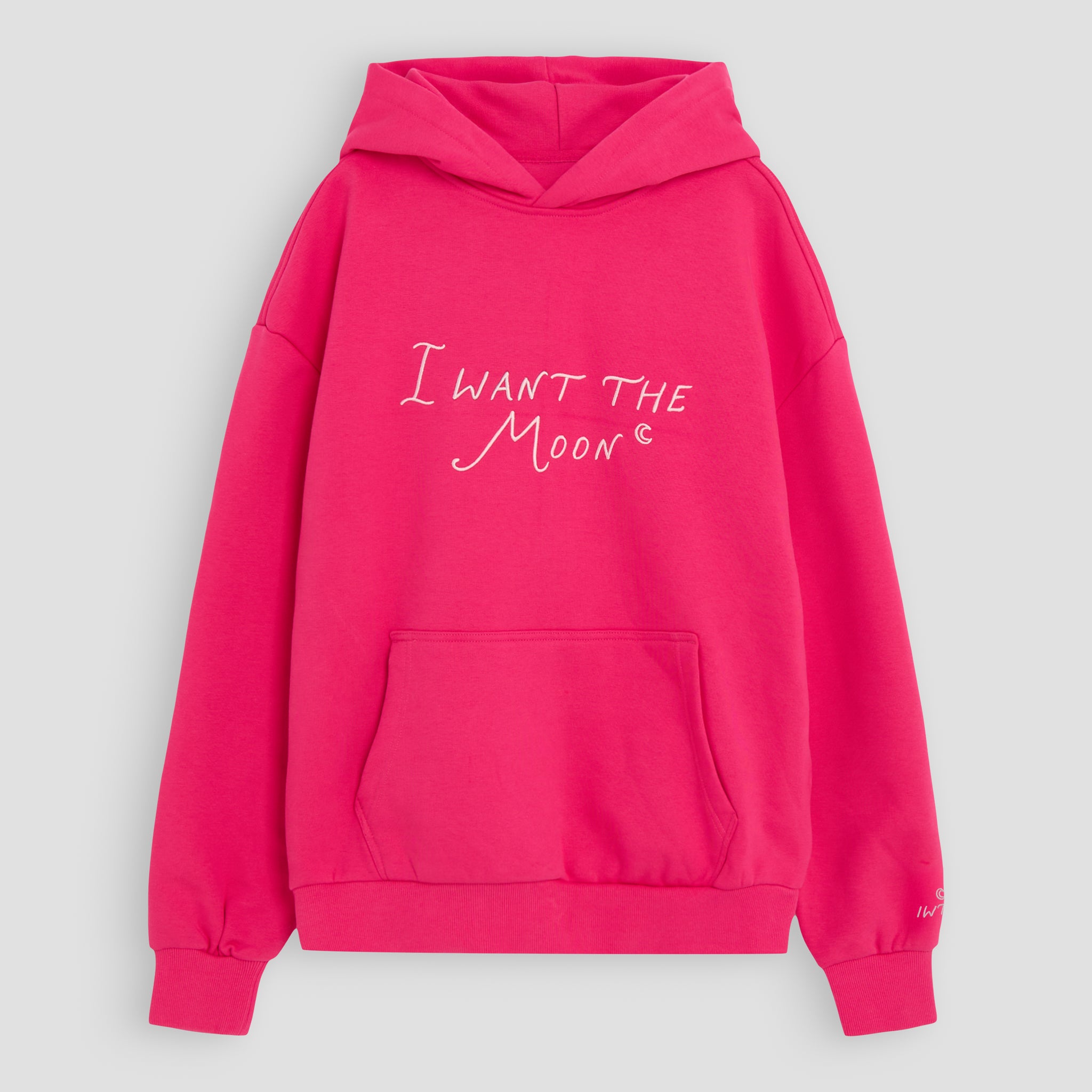 I WANT THE MOON® – Luxury Line Signature Hoodie mit Front Stick groß in Moonflare Pink
