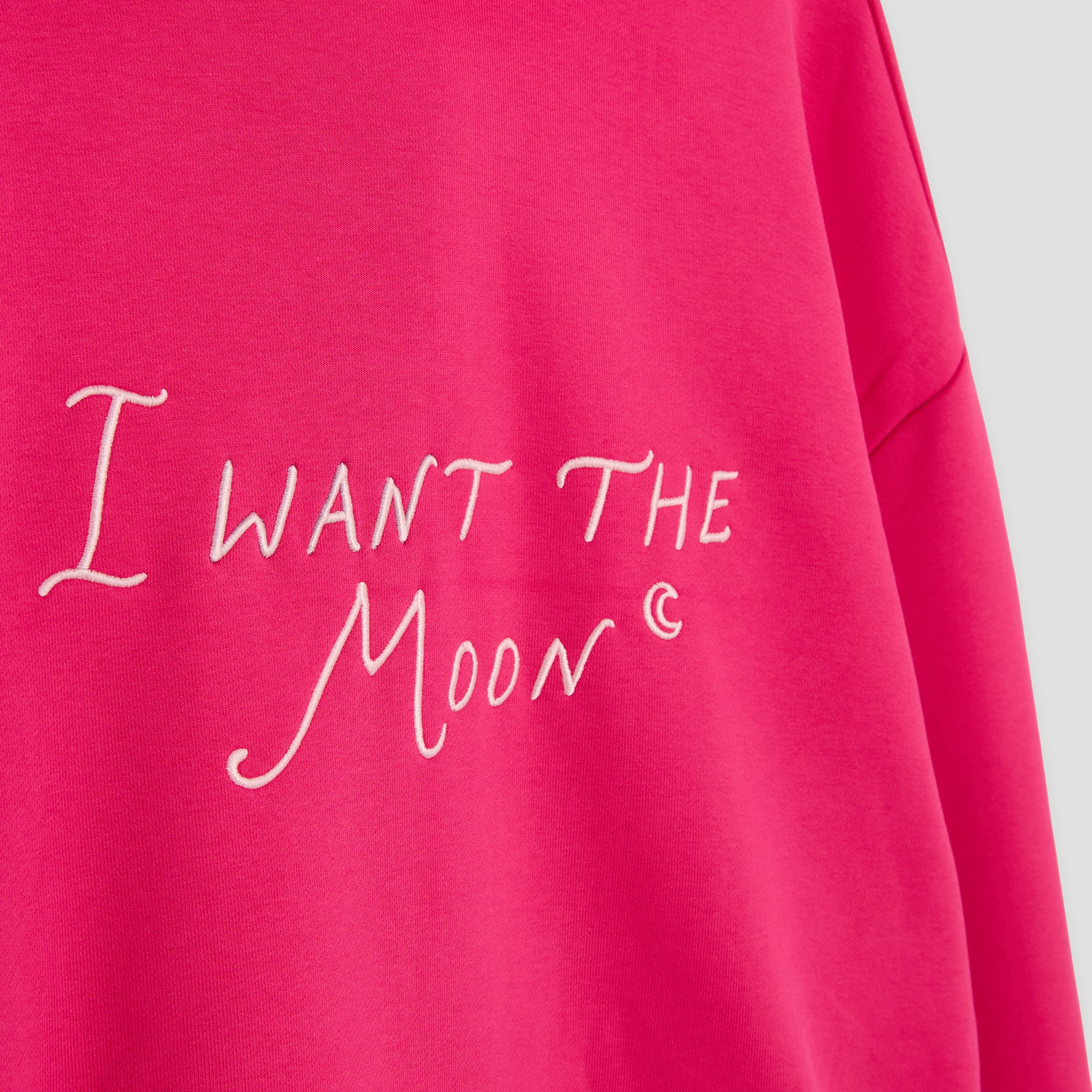 I WANT THE MOON® – Luxury Line Signature Hoodie mit Front Stick groß in Moonflare Pink