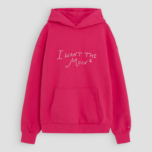 I WANT THE MOON® – Premium Line Oversized Hoodie in Moonflare Pink