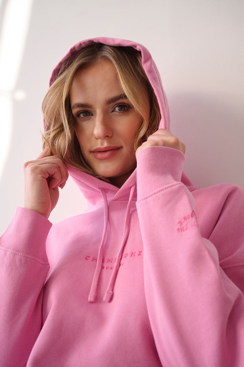 Champagne Problems – Cropped Hoodie Pink