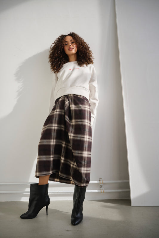 Champagne Problems Cropped Sweater Bone / Sorbet Pink