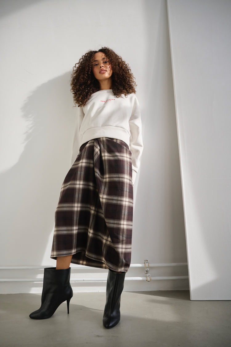 Champagne Problems Cropped Sweater Bone / Sorbet Pink