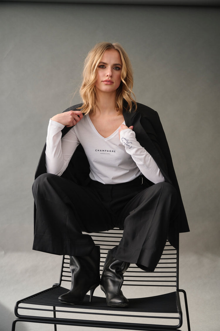 Champagne Problems Longsleeve – mit Print