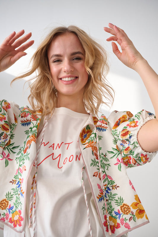 I WANT THE MOON® – Premium Line Oversized T-Shirt in Luna Glow Off-White