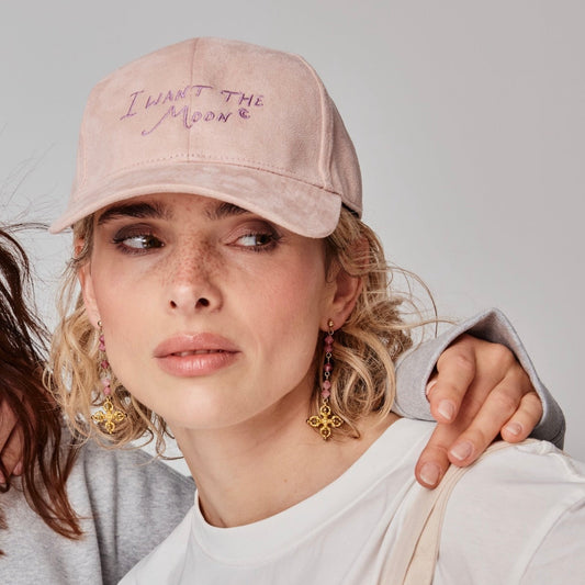 I WANT THE MOON® – Luxury Line Suede Look Cap in Dusky Pink