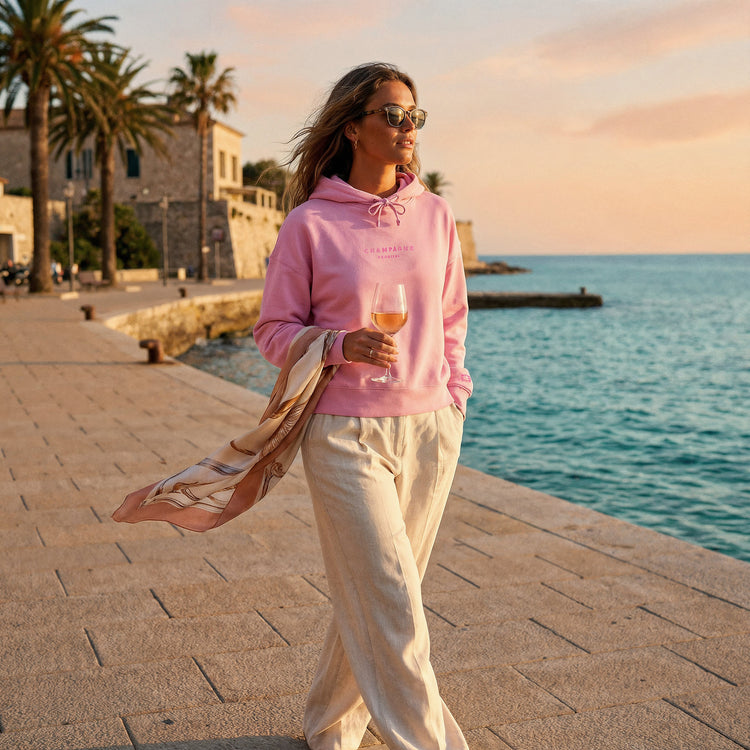 Champagne Problems Luxury Line Hoodie –  in Bubble Pink