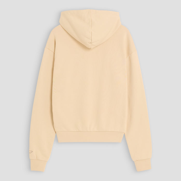 I WANT THE MOON - Luxury Line Oversized unisex Signature Hoodie in Sandy Beige mit Light Moon Grey Front Stick