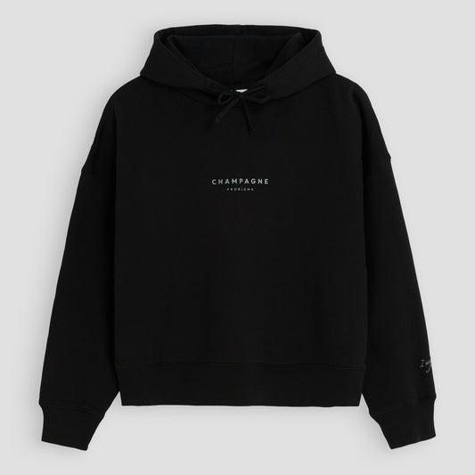 Champagne Problems Premium Line Hoodie – Deep Midnight Black