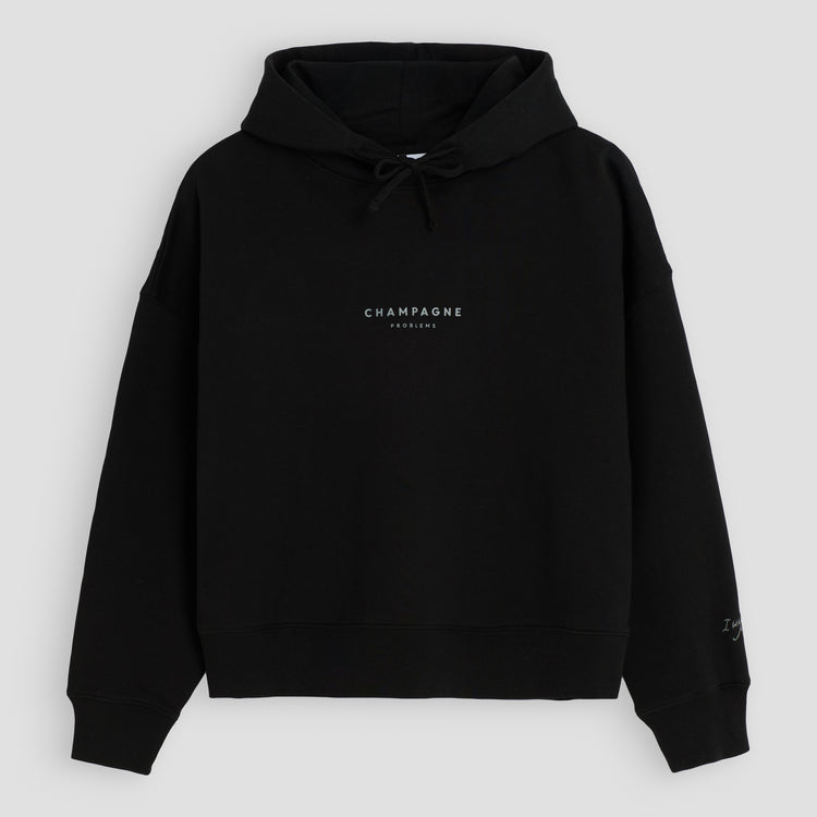 Champagne Problems Premium Line Hoodie – Deep Midnight Black