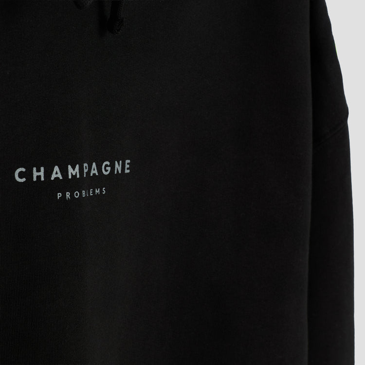 Champagne Problems Premium Line Hoodie – Deep Midnight Black