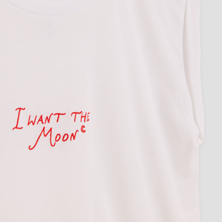 I WANT THE MOON® – Luxury Line Muscle Tee in Luna Glow White