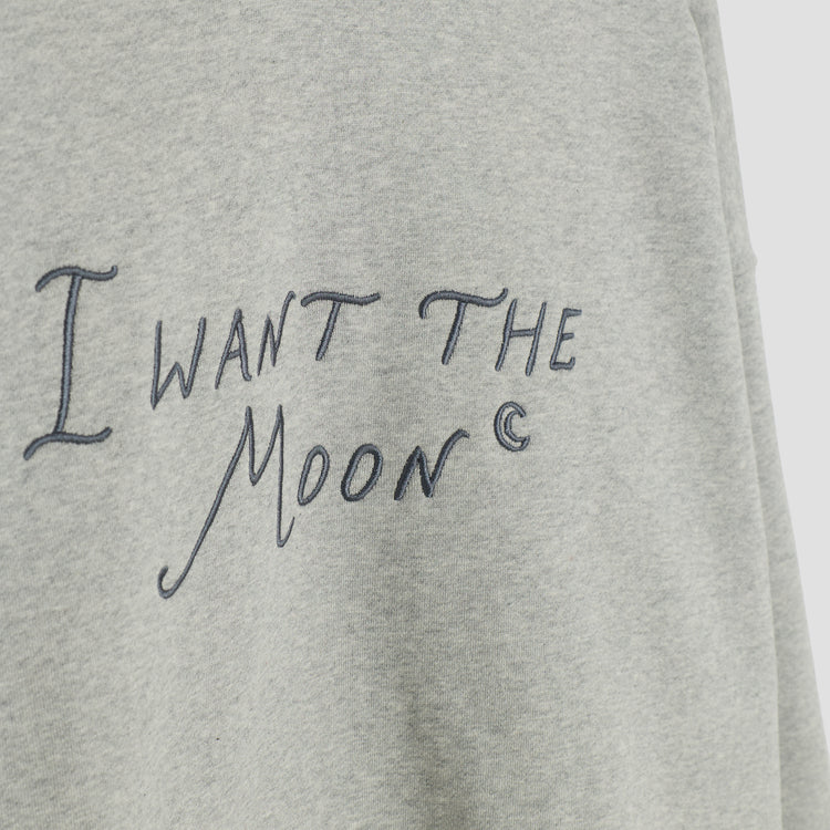 I WANT THE MOON® – Luxury Line Sweatshirt mit Frontstick gross in Cosmic Ash