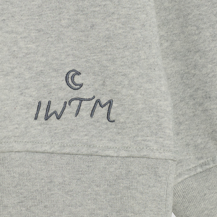 I WANT THE MOON® – Luxury Line Sweatshirt mit Frontstick gross in Cosmic Ash