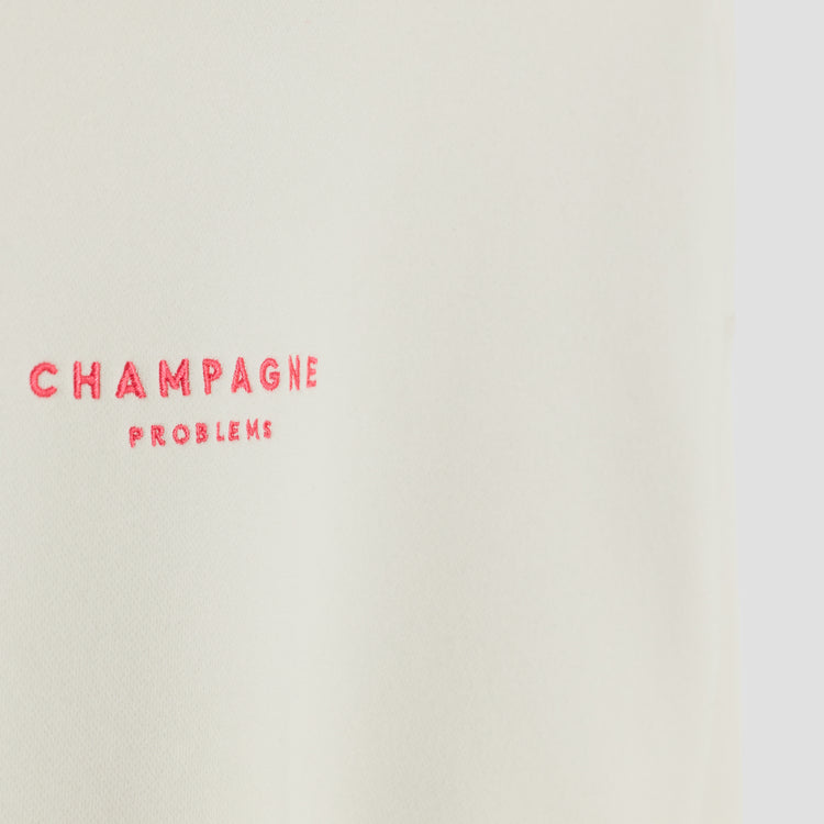 Champagne Problems Luxury Line Cropped Sweater – in Bone / Sorbet Pink