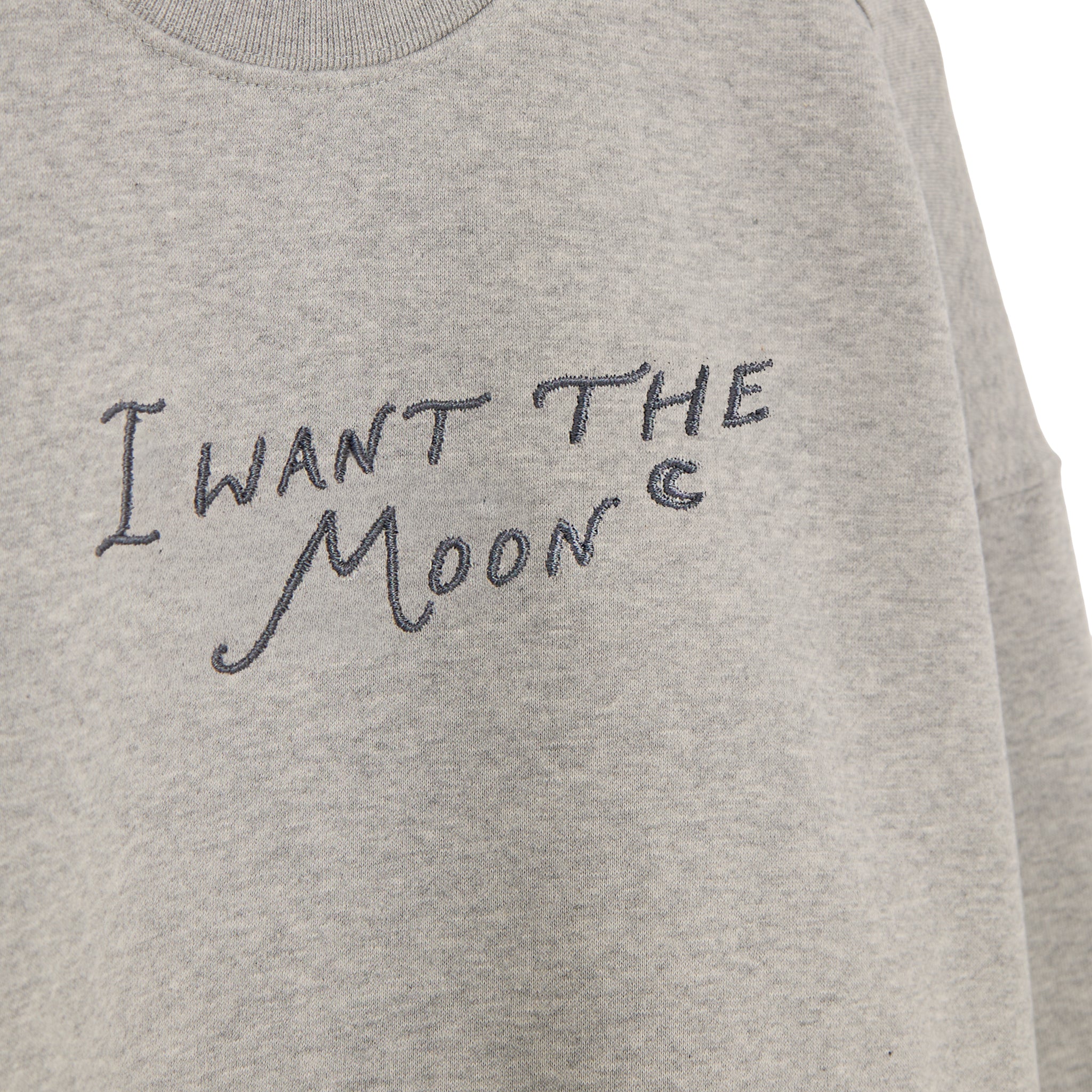 I WANT THE MOON® – Luxury Line Sweatshirt mit Frontstick gross in Cosmic Ash