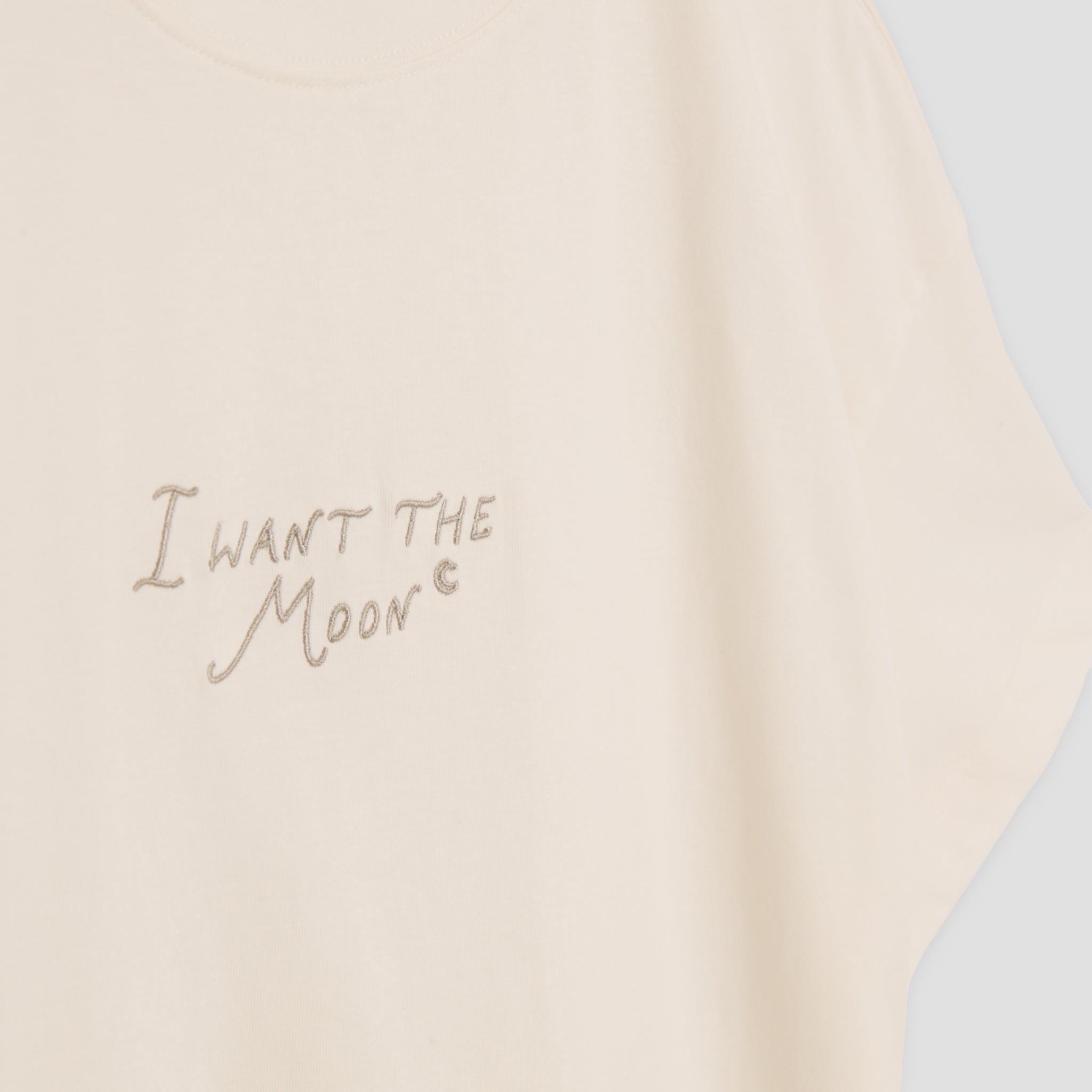 I WANT THE MOON® – Oversized Luxury Line Tee in Lunar Glow Off-White