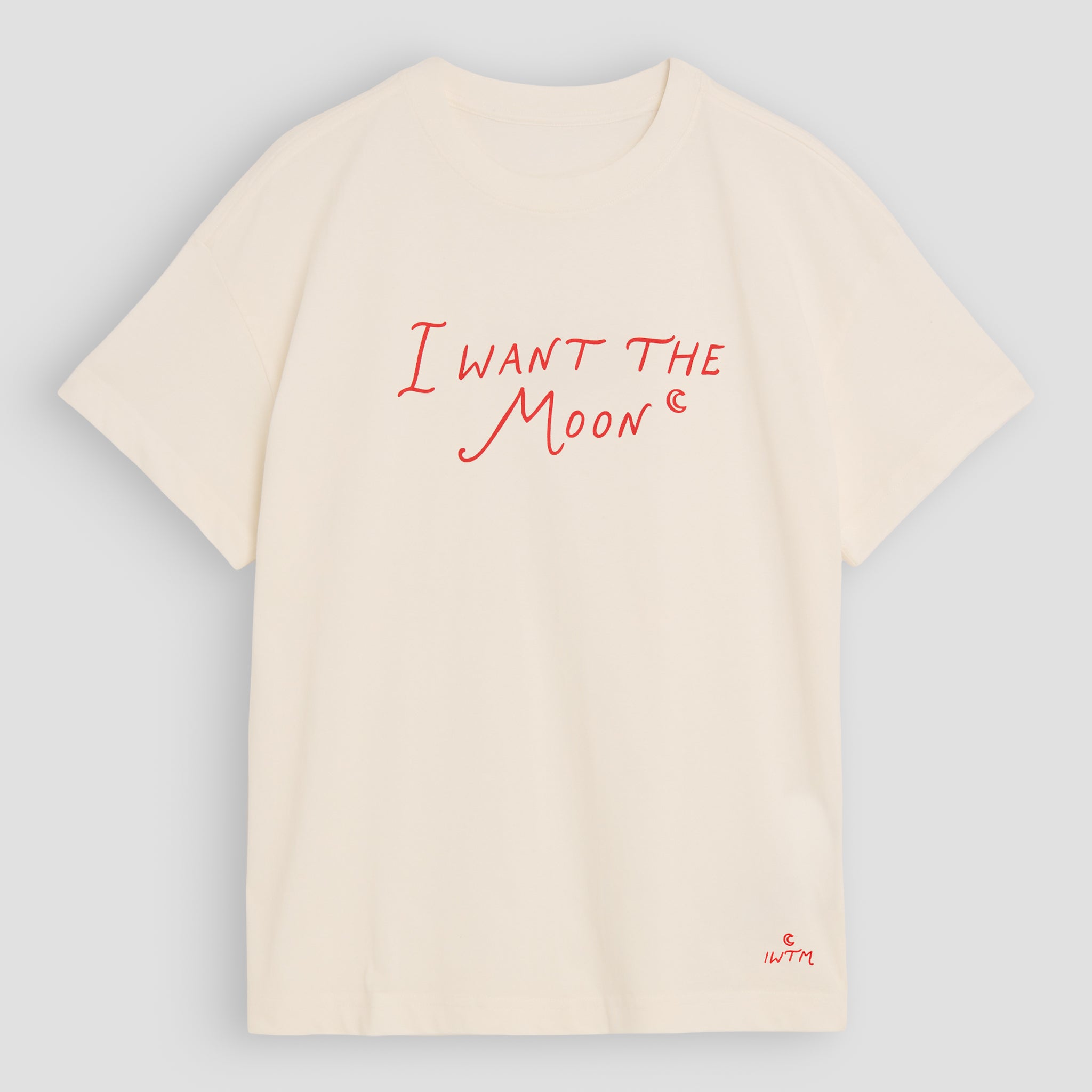I WANT THE MOON® – Premium Line Oversized T-Shirt in Lunar Glow Off-White