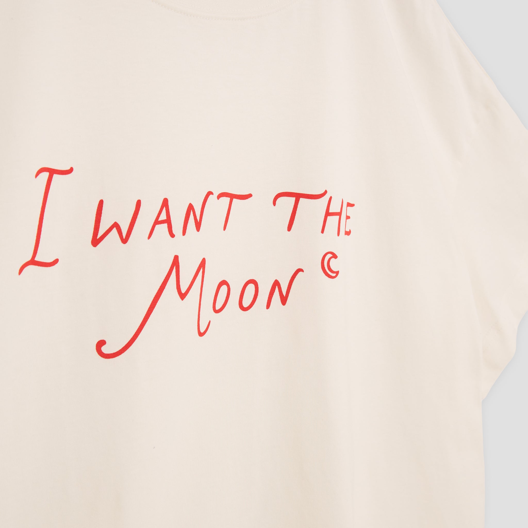 I WANT THE MOON® – Premium Line Oversized T-Shirt in Lunar Glow Off-White