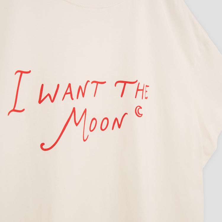 I WANT THE MOON® – Premium Line Oversized T-Shirt in Luna Glow Off-White